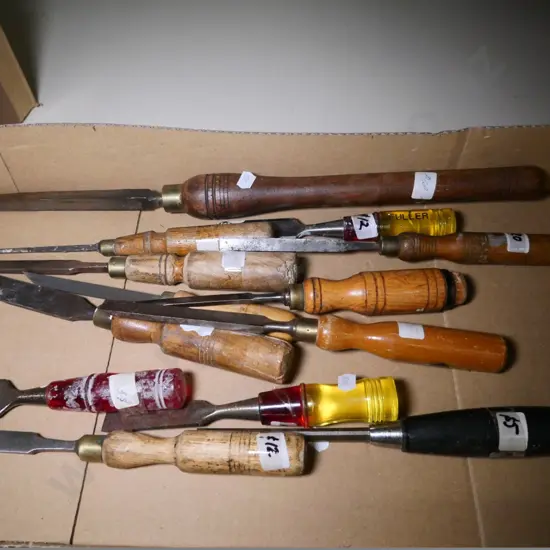 box of woodworking chisels