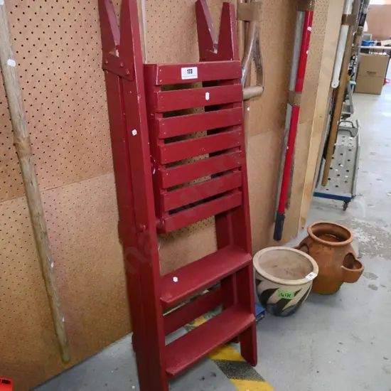 wooden 3-step ladder