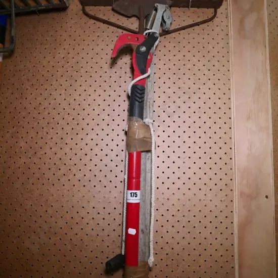 rake, hoe and a pole pruner
