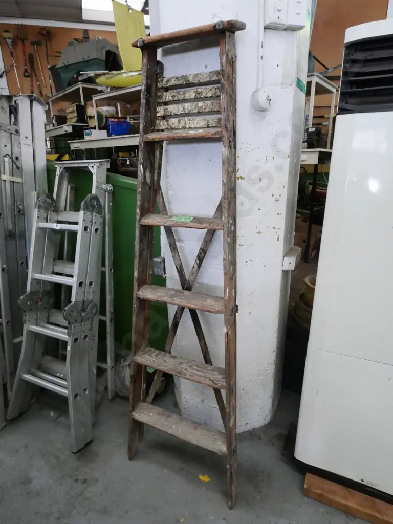 vintage wooden painter's ladder Image 1++