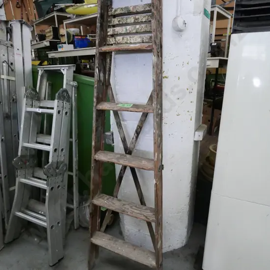 vintage wooden painter's ladder