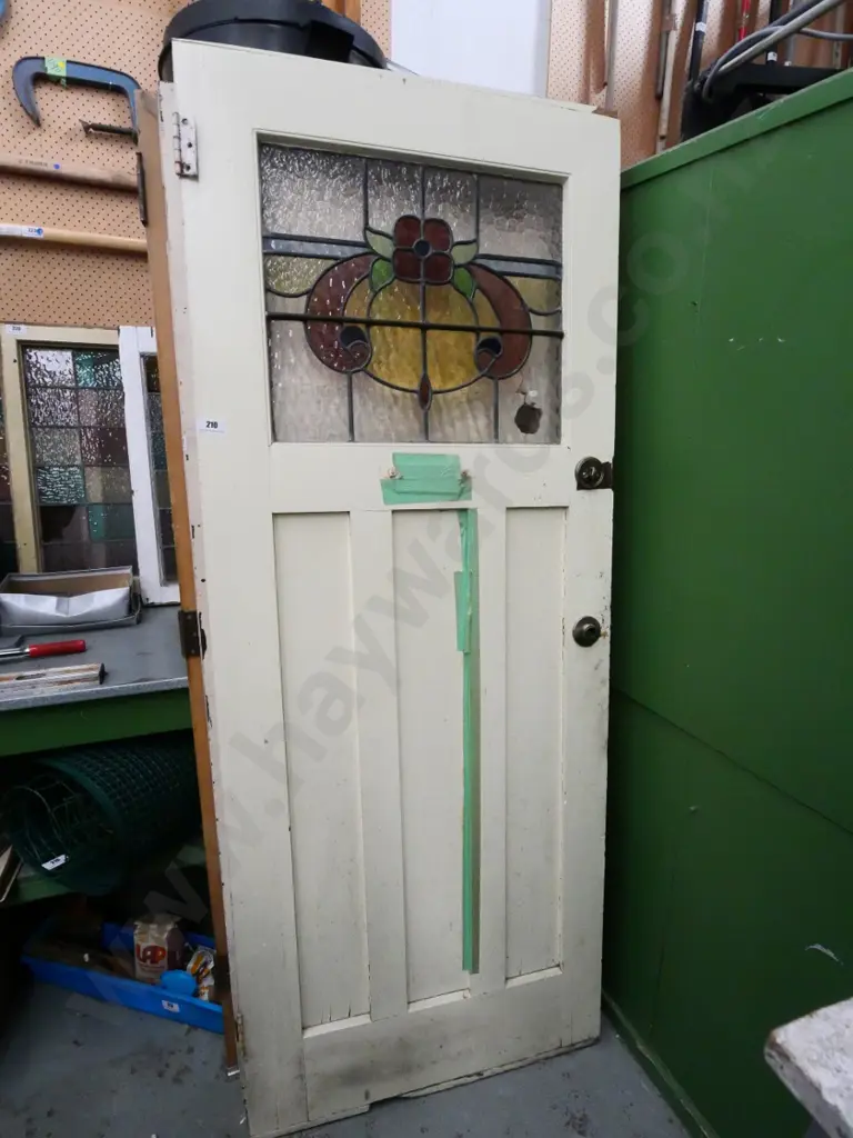 solid wood and leadlight exterior door H-2030 W-800 Image 1++