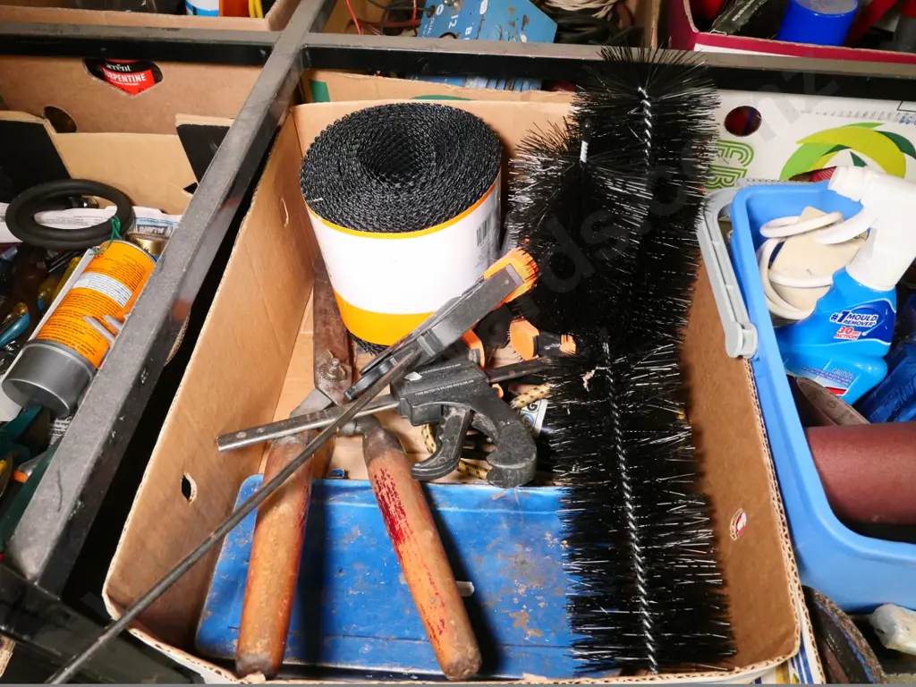 box of gutter guards, quick release clamps, part socket set, etc. Image 1++