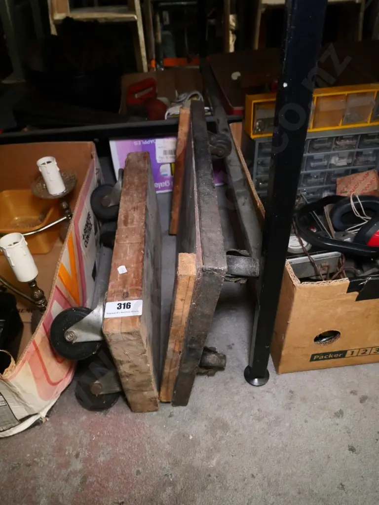 2 rustic furniture dollies Image 1++