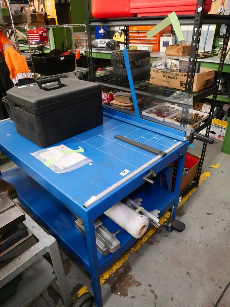 large  Dahle commercial guillotine, board cutter on heavy duty stand with castors Image 1++