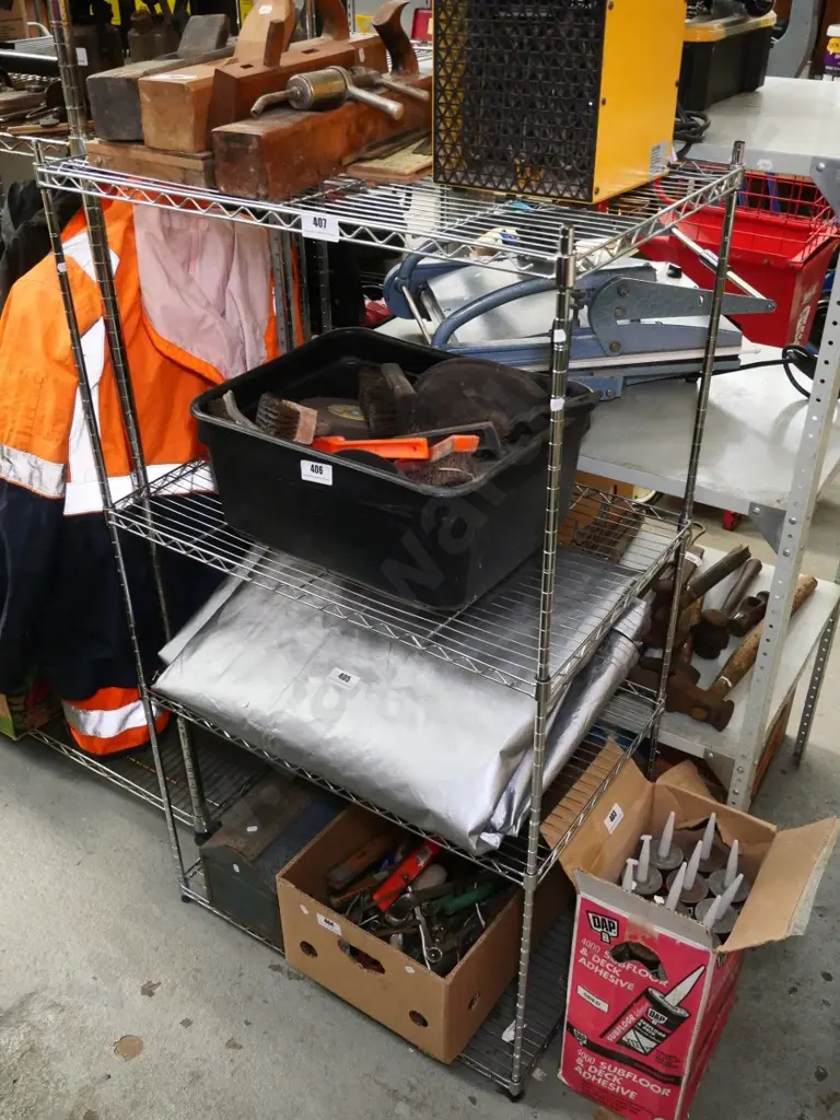 chrome metal shelf unit Image 1++
