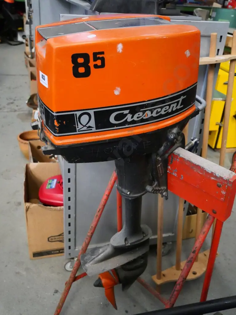 Crescent 85 outboard motor with name 'Hotere' etched on side - stand not included Image 1++