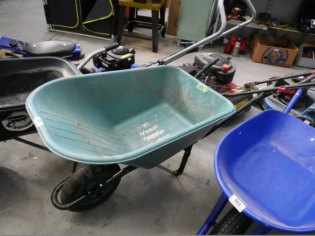 green plastic wheelbarrow Image 1++