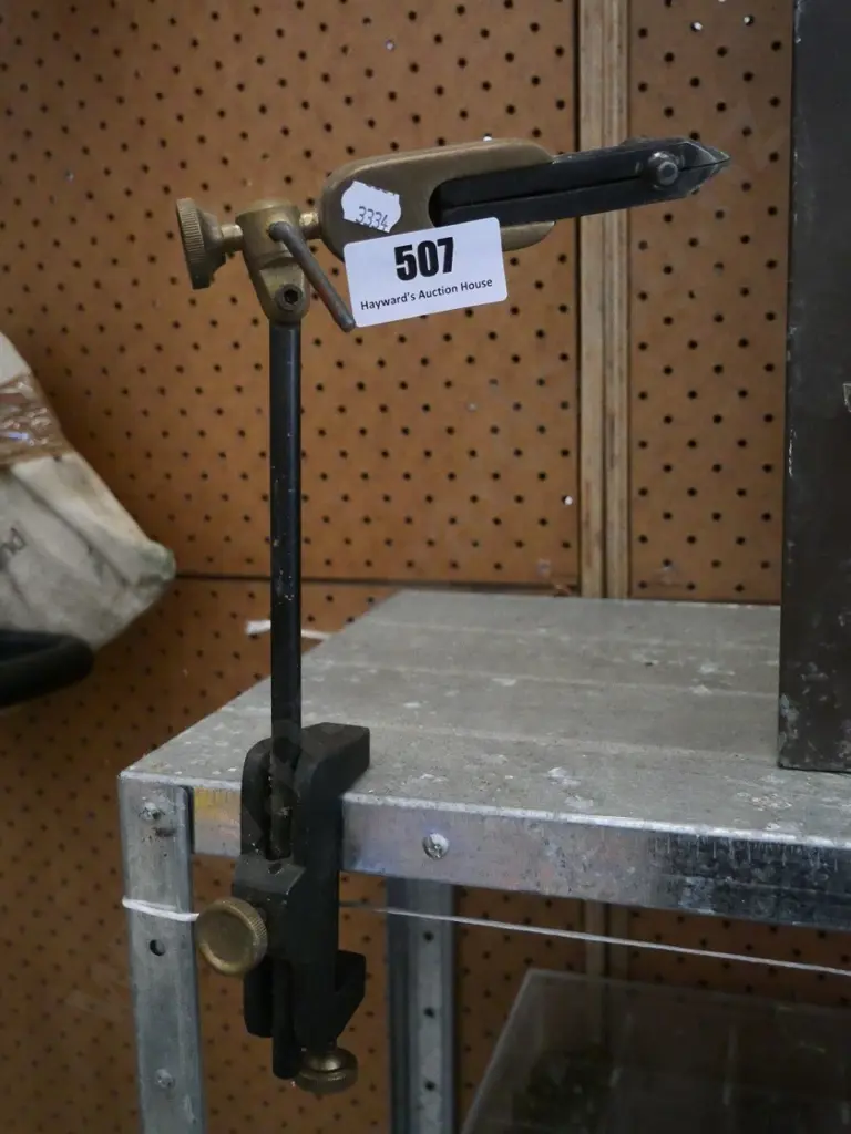 vintage brass fly tying clamp Image 1++