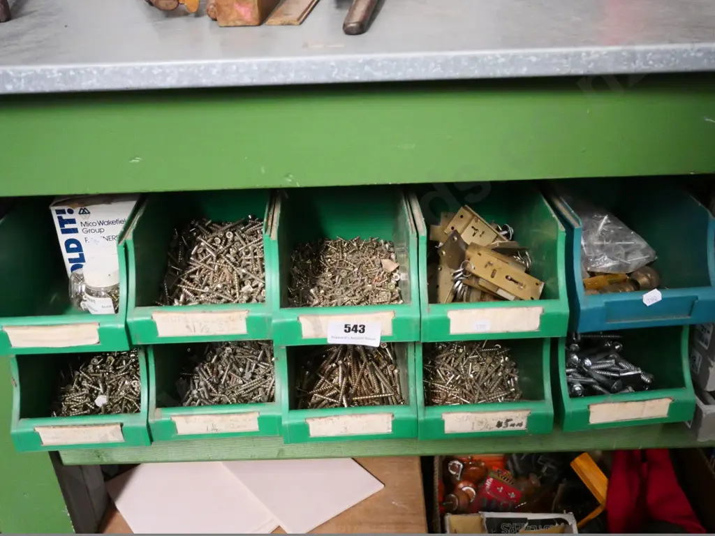 plastic container of screws, door locks, etc. Image 1++
