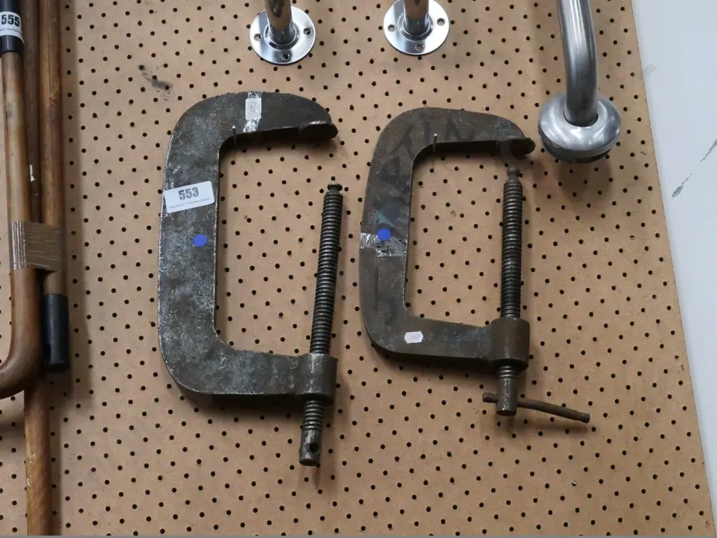 2 G-clamps - blue dots Image 1++