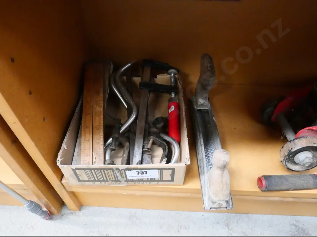 builder's rules, small F-clamp, snips, etc. Image 1++