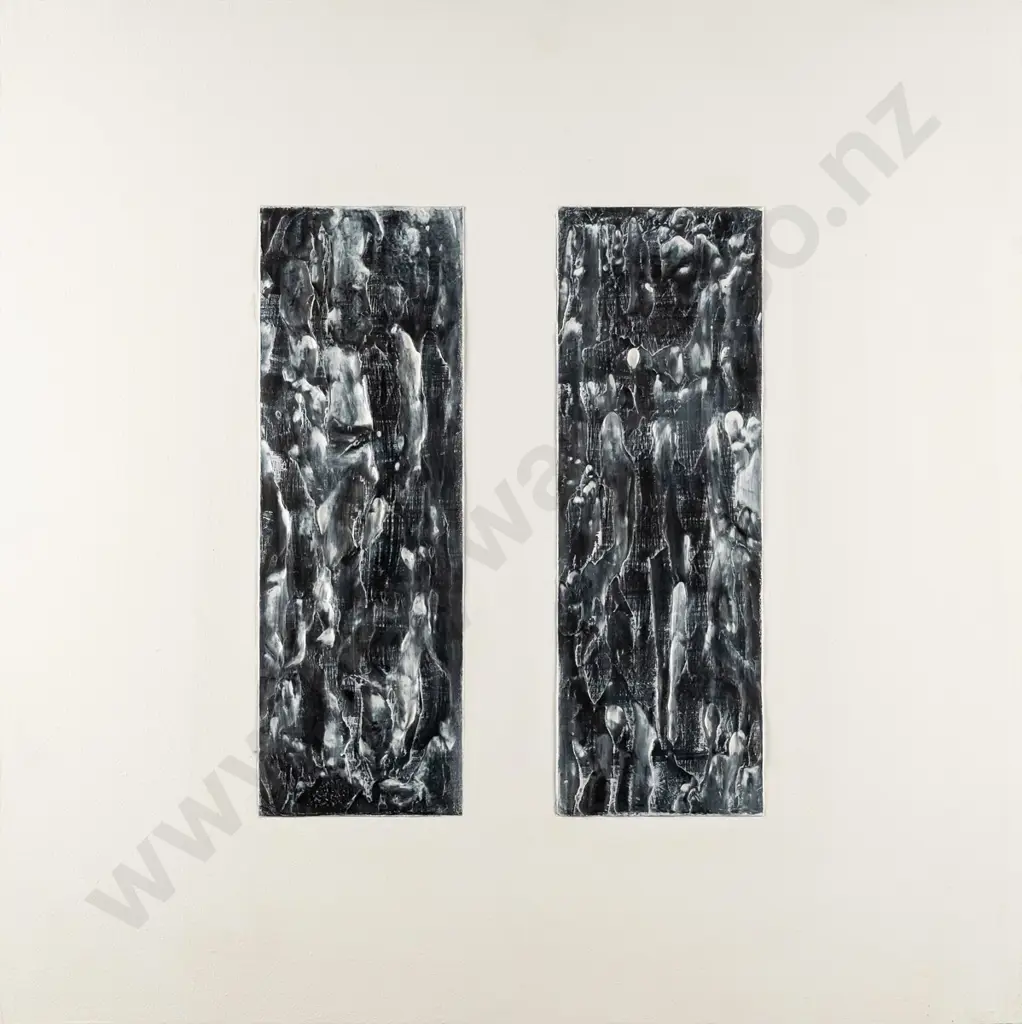 Stephen Bessant  - pair of mixed media on boards - each is H-400 W-400 Image 1++