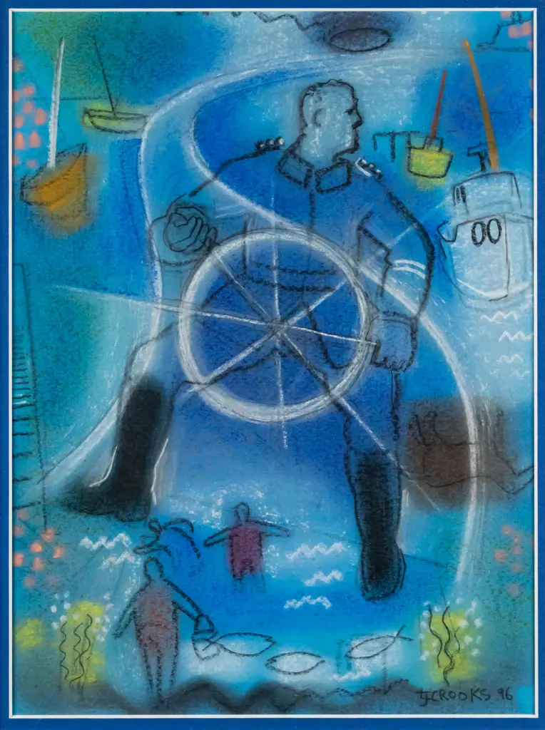 Lindsay Crooks - framed pastel - Sailor H-230 W-170 Image 1++