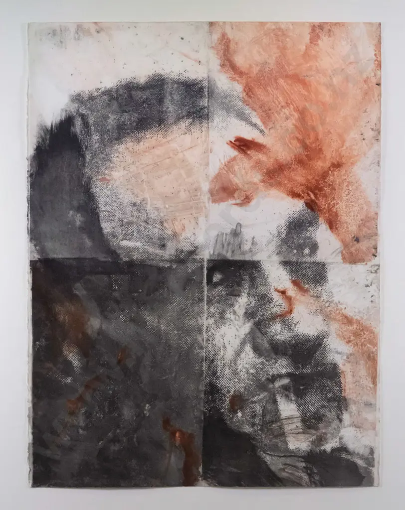 Ben Webb - framed mixed media - portrait- H-790 W-600 Image 1++