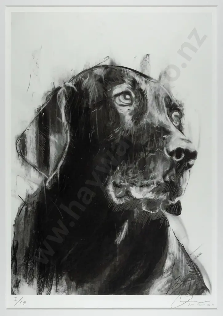 Jon Thom 2014 - framed limited edition print 2/10 - dog H-380 W-270 Image 1++