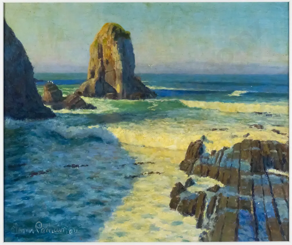 Terry Pernham '04- framd oil - coastal scene H-240 w-280 Image 1++