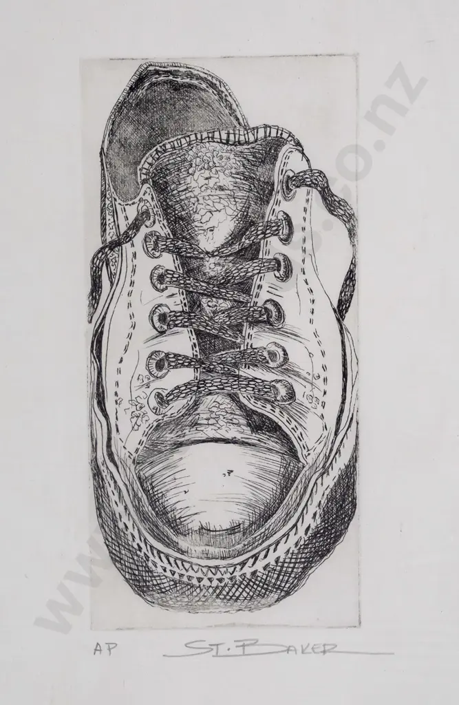 Jo St. Baker 2010 - unframed etching - artist's proof - "Old Friend" H-180 W-85 Image 1++
