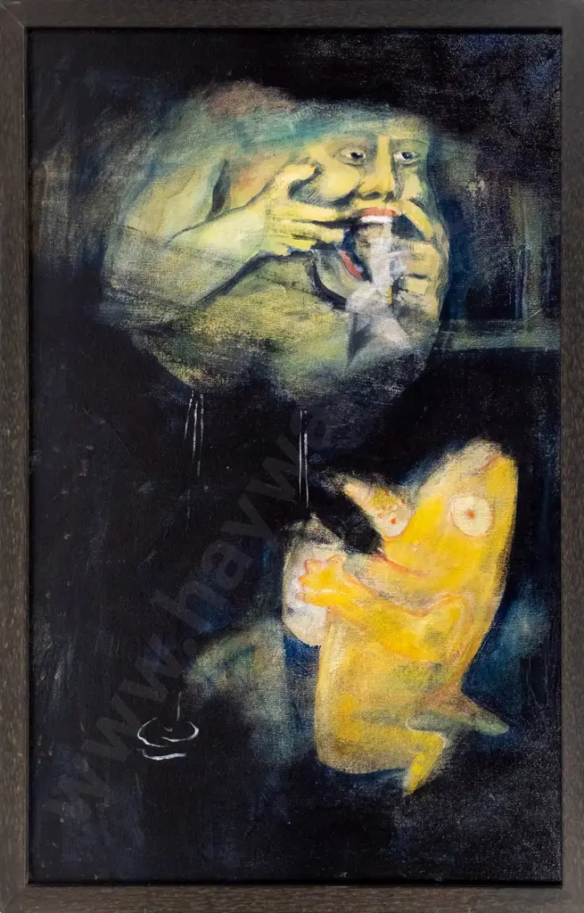 Shelia Sherry-Wolden 1998 - framed oil on canvas - "She tried to get down to the end of town" H-610 W-390 Image 1++