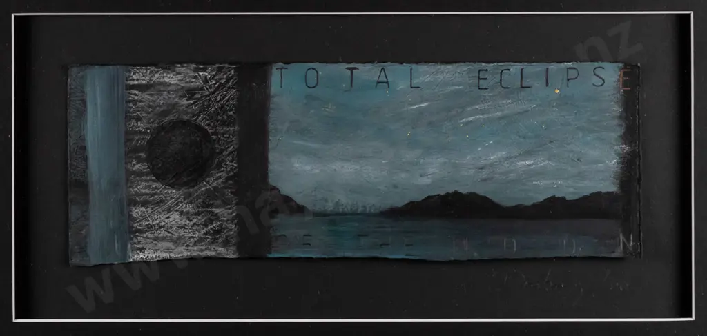 Inge Doesburg '00 - framed mixed media - Total Eclipse of the Moon. H-100 W-290 Image 1++