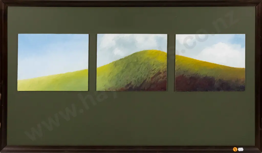 Shirley Tait - framed oil triptych - landscape H-200 W-780 (Proceeds to be donated to Ukrainian refugees) Image 1++