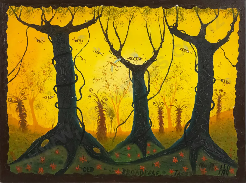 Ivan Hill - oil on boxed canvas "Old broad leaf trees no 8" H-455 W-610 Image 1++