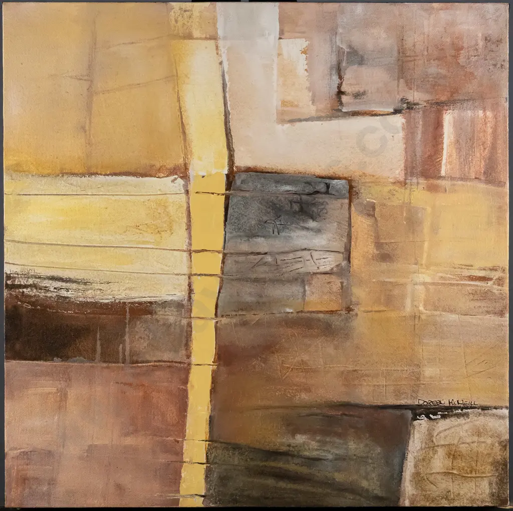 Doreen McNeill - oil boxed on canvas - "Pathways I" H-420 W-420 Image 1++
