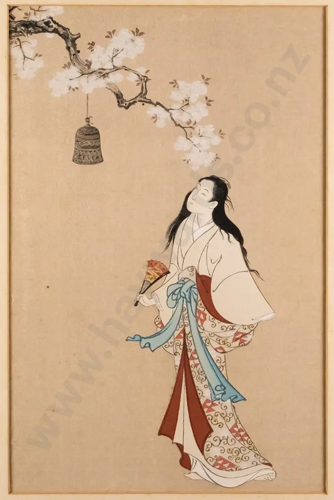 Shigmasa Furuyama (last 17c) - mounted Japanese woodblock print- very slight foxing "Murume Dojoji, Ukiyo-C" H-280 W-180 Image 1++