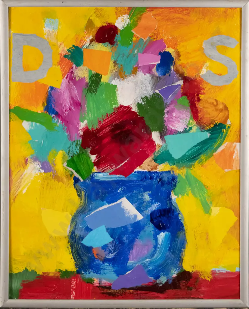 John Robinson Feb '09 - framed oil - vase with flowers. H-260 W-210 Image 1++