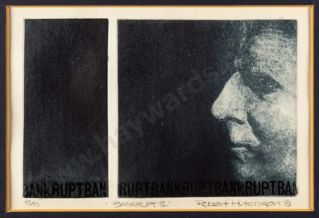 Robert Hutchison '81 - framed limited edition print 13/15 - "Bankrupt II" H-120 W-180 Image 1++