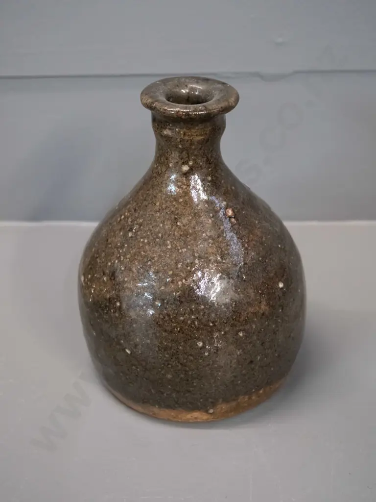Barry Brickell studio pottery small flask H-150 Diameter 115 Image 1++