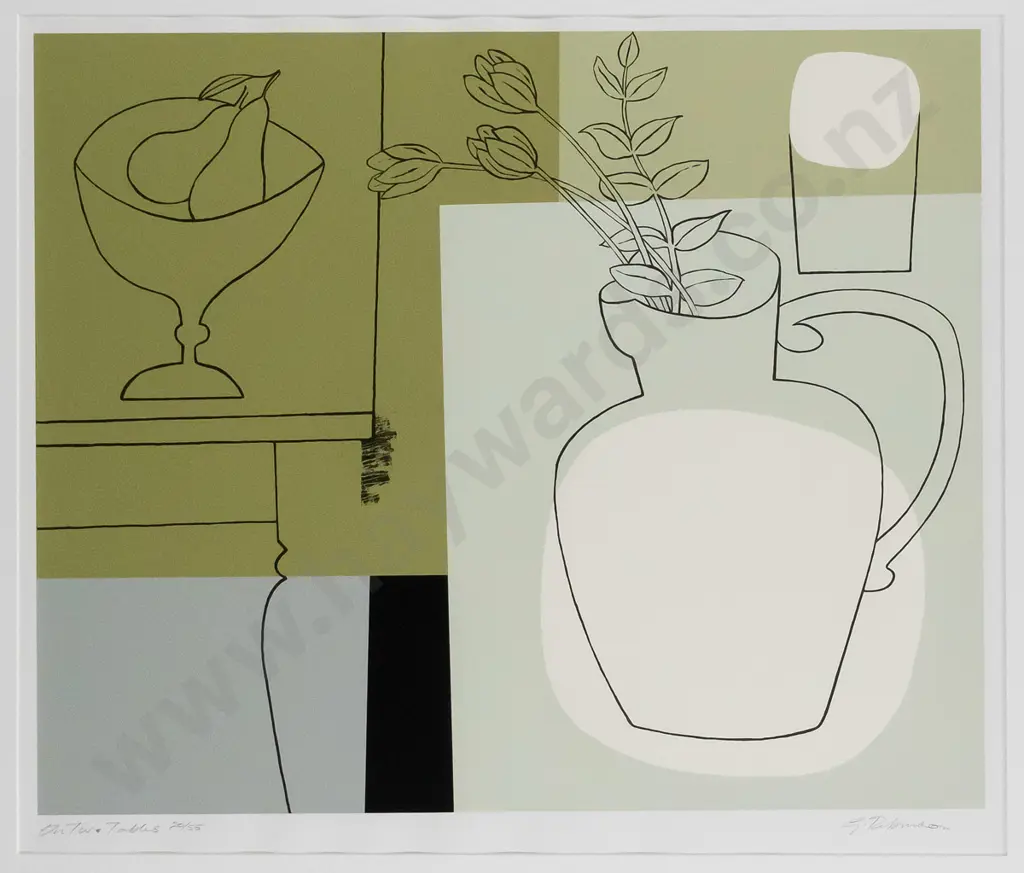 G Robinson - framed ltd edition print 20/55 "On two table" H-460 W-560 Image 1++