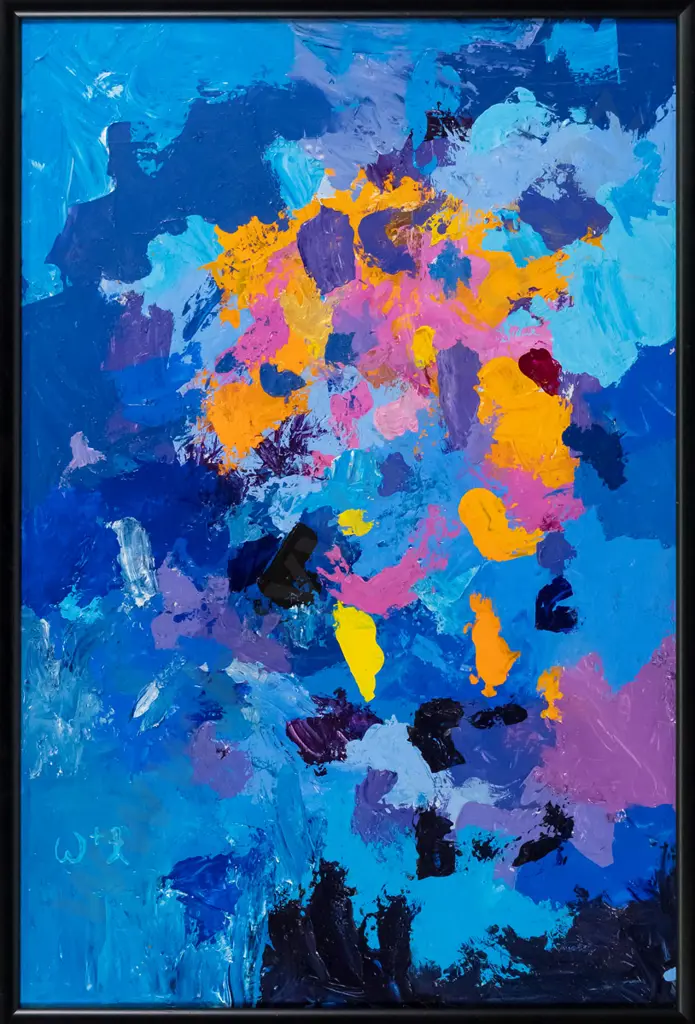 W - framed oil - "Whetu or Sky Space" H-590 W-390 Image 1++