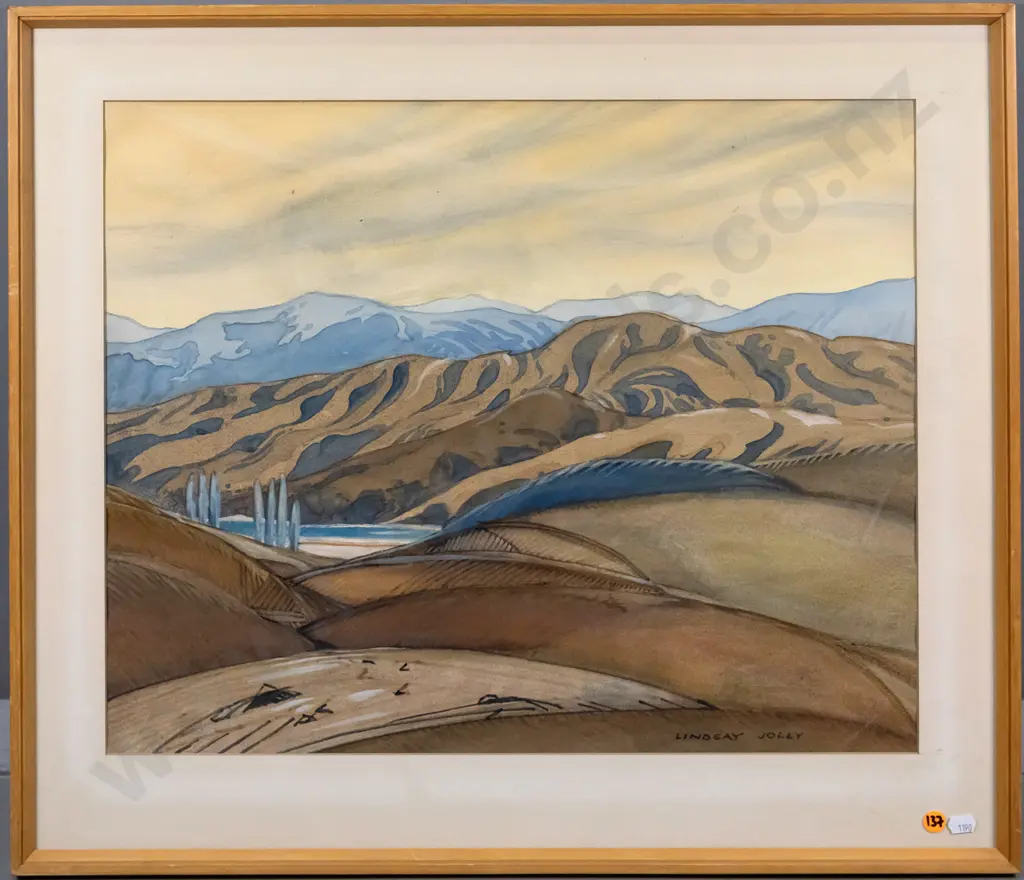 Lindsay Jolly 1980 - framed watercolour - landscape. H-420 W-520 Image 1++