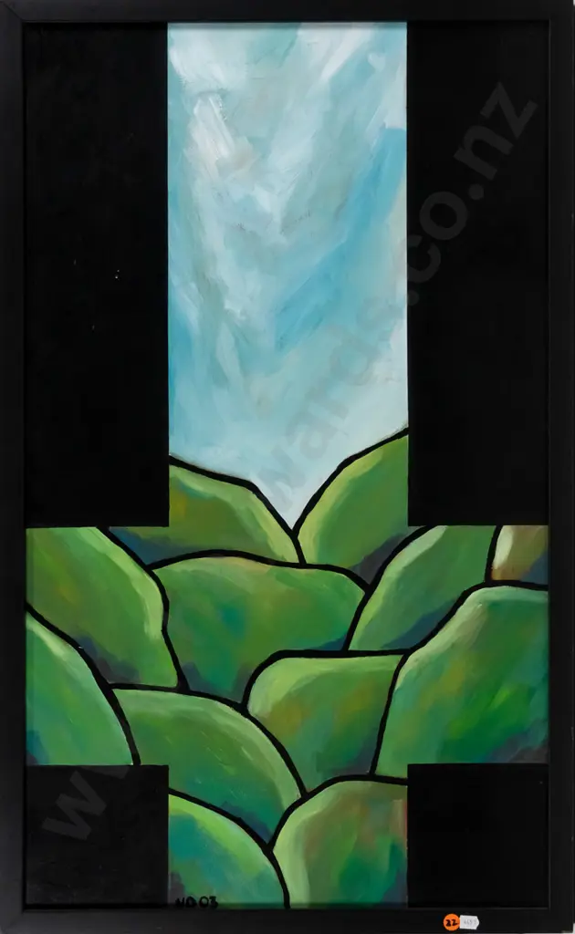 Nic Dempster '03 - framed oil - "Large Cross Landscape"  H-750 W-445 Image 1++