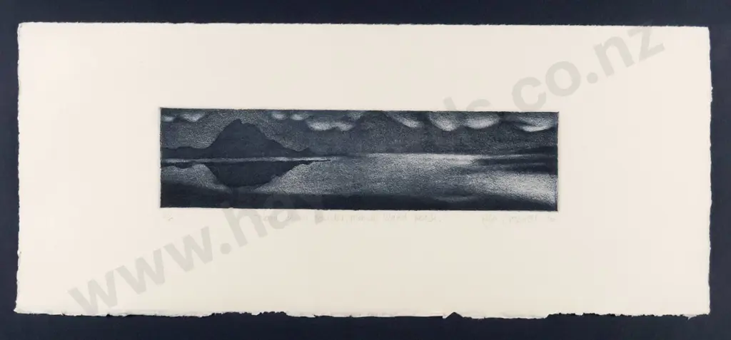 Kyla Cresswell '96 - framed lithograph No. 5/6 - Nana at my Shoulder, Monkey Island Beach. H-550 W320 Image 1++