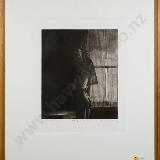Grahame Sydney Dec 1987 - framed etching 18/25 - Evening in the Studio H-280 W-240