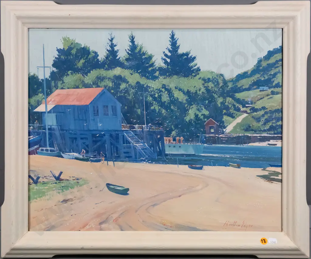 Charlton Edgar - framed oil - "Kupe's Crossing, Whitianga, Coromandel" H-390 W-500 Image 1++