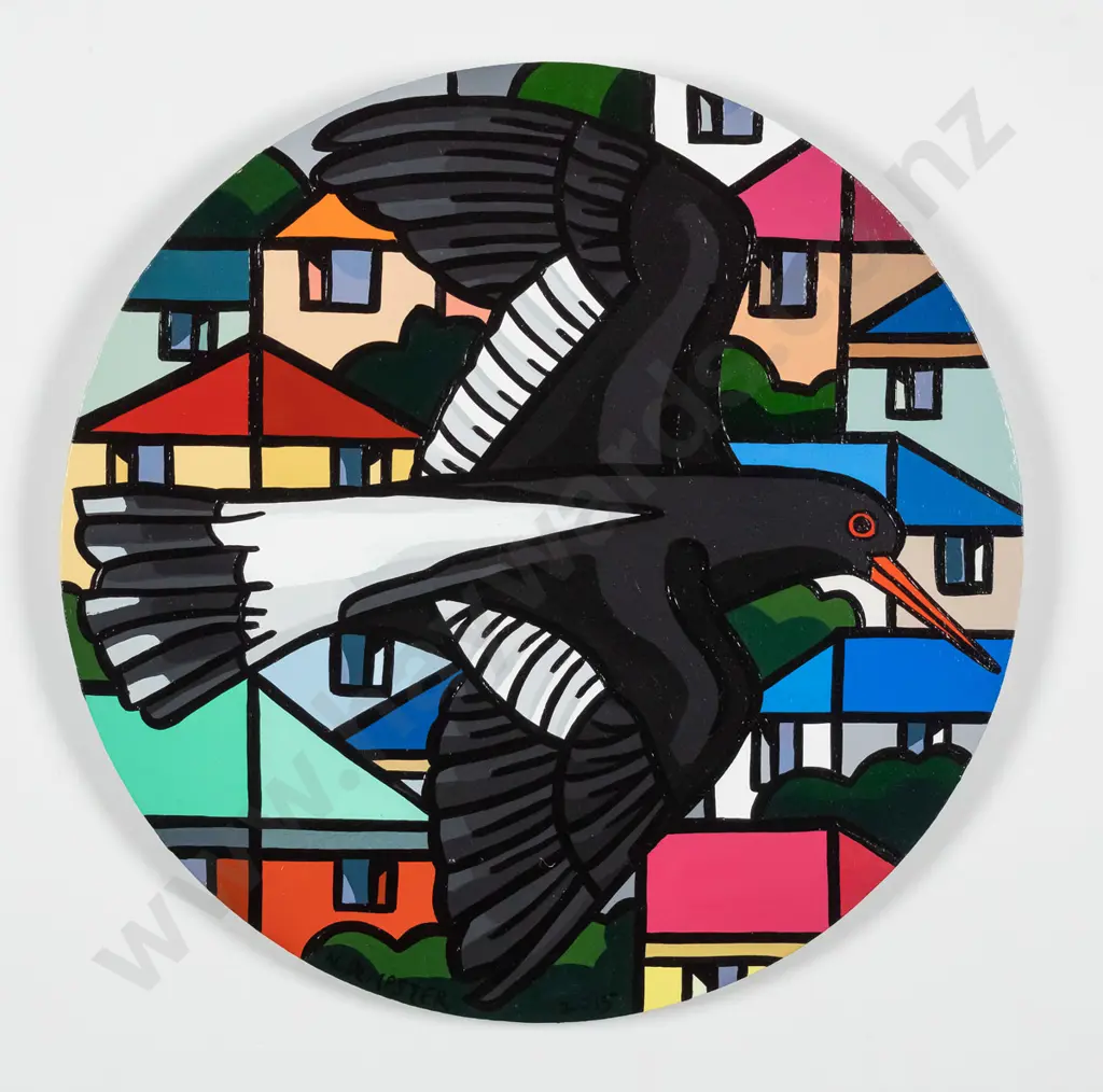 Nic Dempster - oil on circular board - Oystercatcher Diam-200 Image 1++