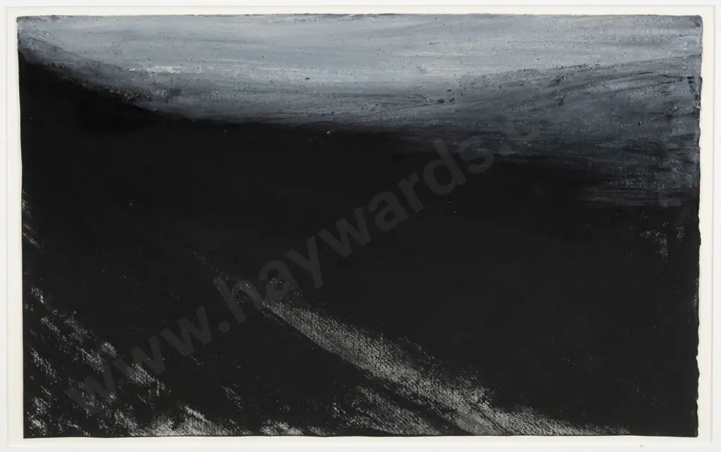 Jeffrey Harris 1999 - framed oil on paper - untitled landscape, Central Otago. H-320 W-500 Image 1++