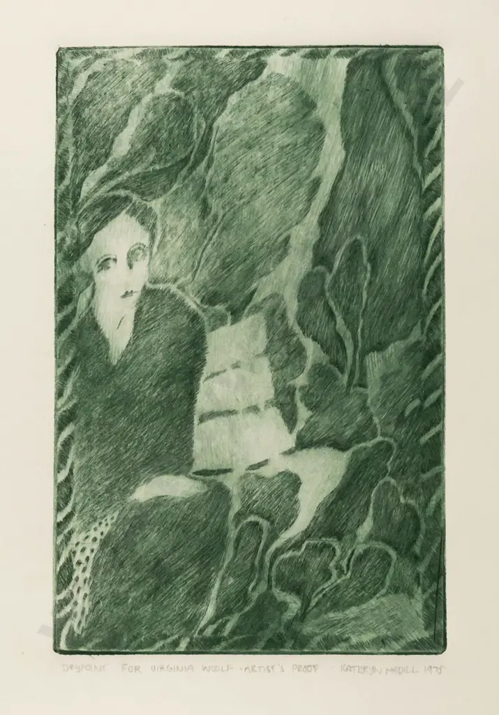 Kathryn Madill 1975 - framed artist's proof "Drypoint for Virginia Woolf" H-180 W-120 Image 1++