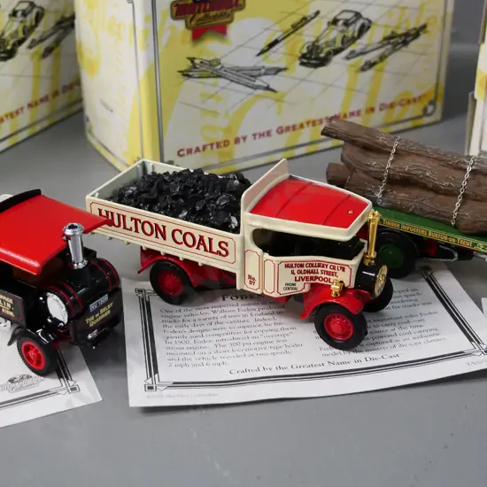 3 Matchbox Collectables die-cast vintage trucks in original packaging with certificates