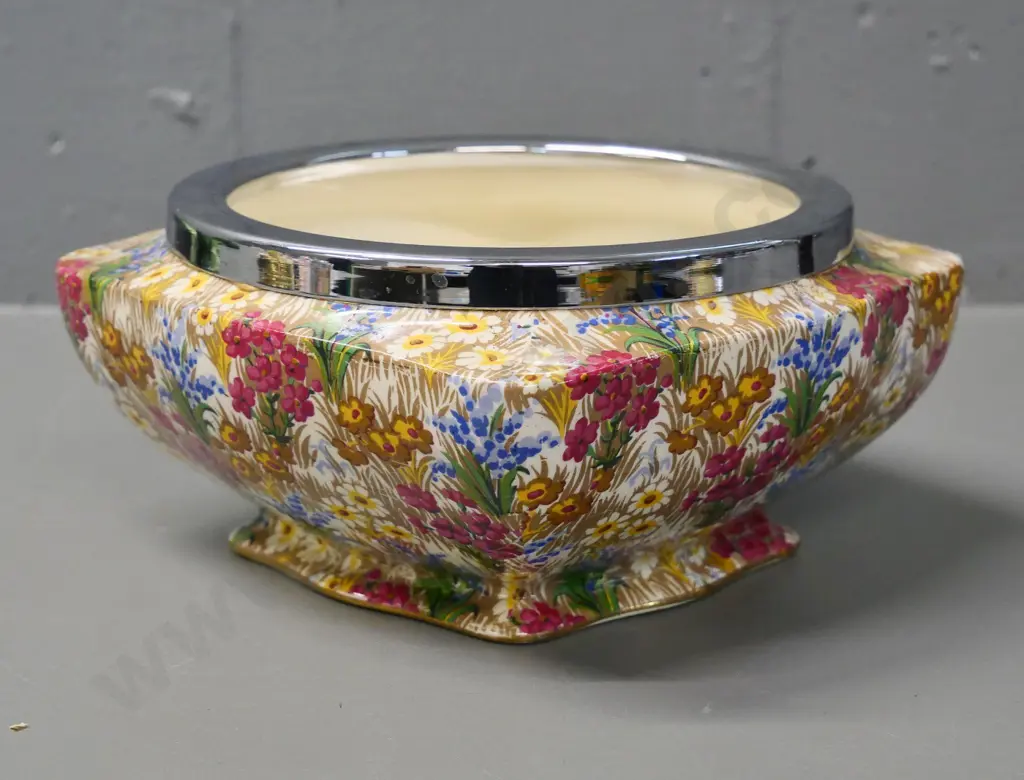 Royal Winton Marguerite AOF square bowl with plated rim H-100 W-200 D-200 Image 1++