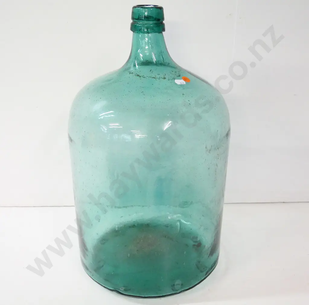 green glass carboy - some dirt, air bubbles and crackling to interior H-500 Diameter 300 Image 1++