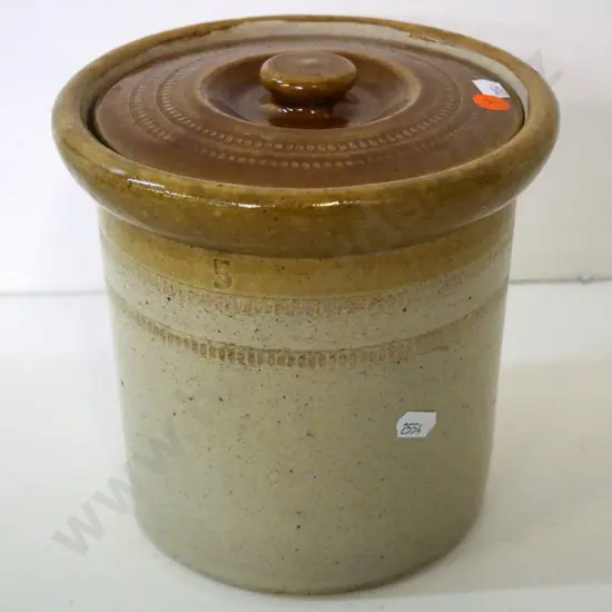 Timaru Pottery Stour Ware lidded crock - stamped size 5. H-210 Diameter 190