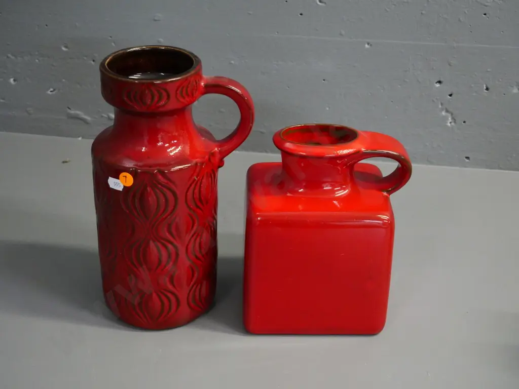 2 German pottery vases - taller marked Germany, H-270, other marked No. 675/79 Image 1++