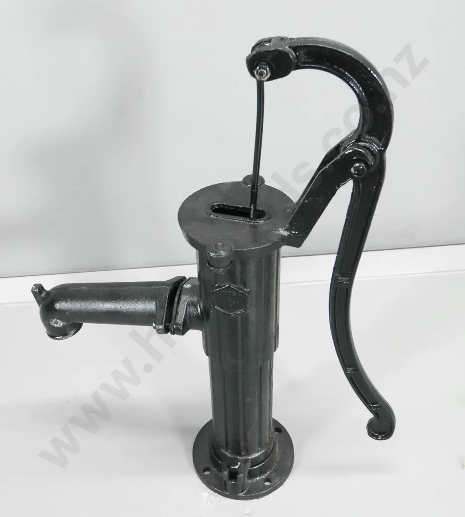 restorer's vintage black painted cast iron cow-tail pump H-680 W-510 Image 1++