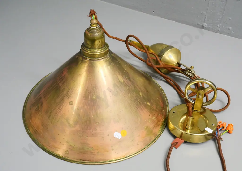 brass and copper rise & fall light fitting Image 1++