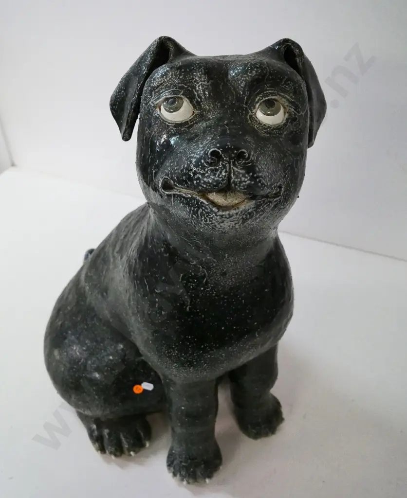very large stipple-glaze pottery dog H-600 W-500 Image 1++