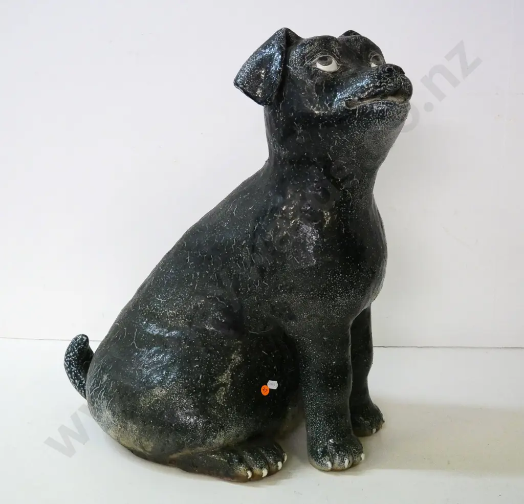 very large stipple-glaze pottery dog H-600 W-500 Image 1++